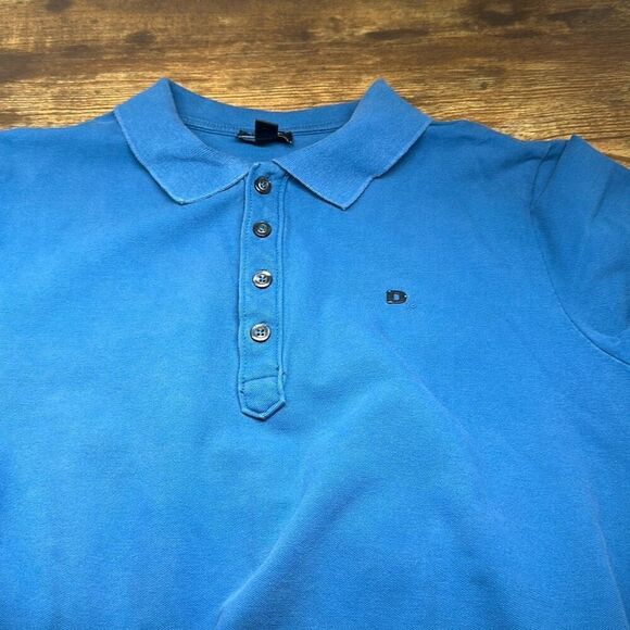 Vintage Y2K Diesel Faded Blue Polo Golf Shirt size L Large - Picture 9 of 10